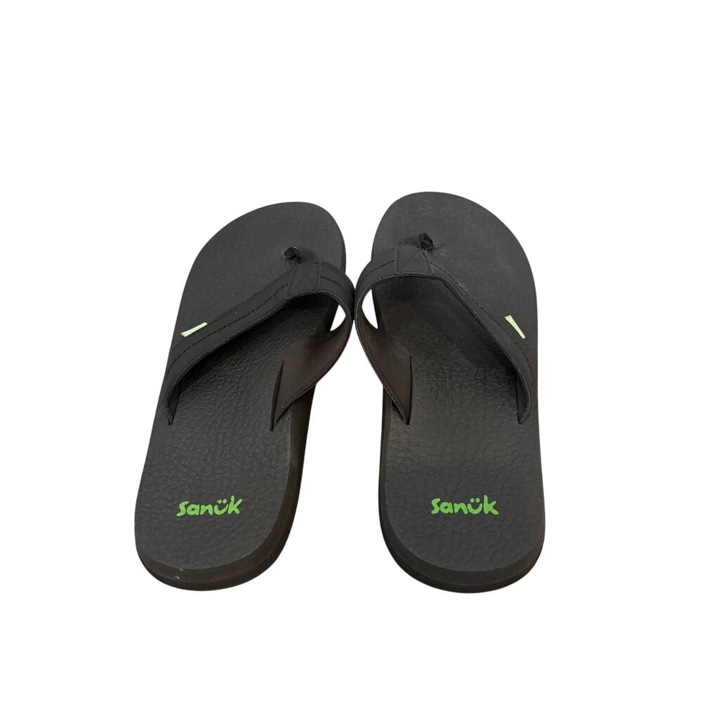 Men's Sanuk Black Yoga Mat Flip Flops Size 10
